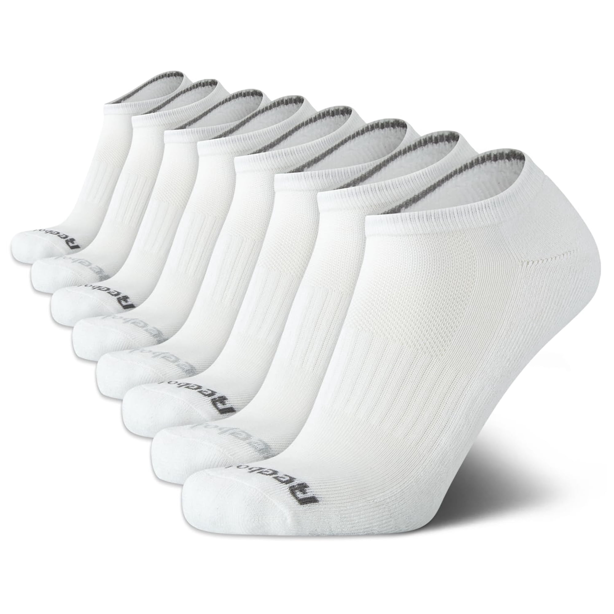Calcetines Reebok Low Cut Para Hombre, Paquete De 8, Tallas 6-12,5, Blancos