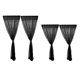 thumbnail image 1 of 2 Set 2 Panel Cortina De Cocina Sheer Puerta Ventana Voile Drape Black, 1 of 6