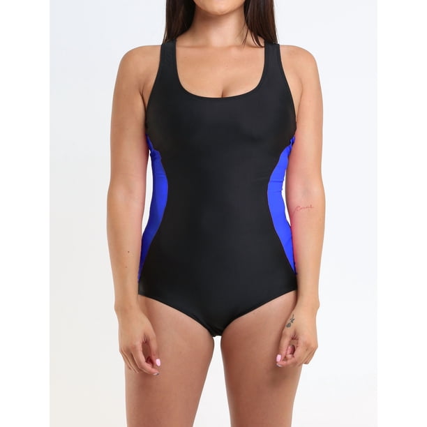 Traje de Baño azul con Espalda Tipo Nadador