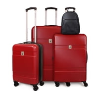 Nautica - Set 3 Maletas S+M+L Bora Rojo + Mochila Malik Negro