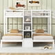 thumbnail image 2 of Twin over Twin & Twin Bunk Bed with Built-in Staircase and Storage Drawer,White, 2 of 3
