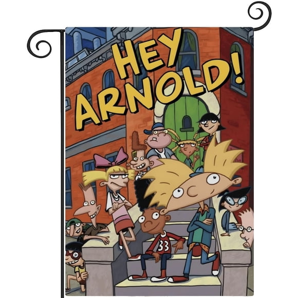 ¡Oye, Arnold!-bandera de jardín temática. Regalo perfecto para fans, amigos y familiares, ideal para actividades al aire libre y decoración de fiestas.28CM*45CM