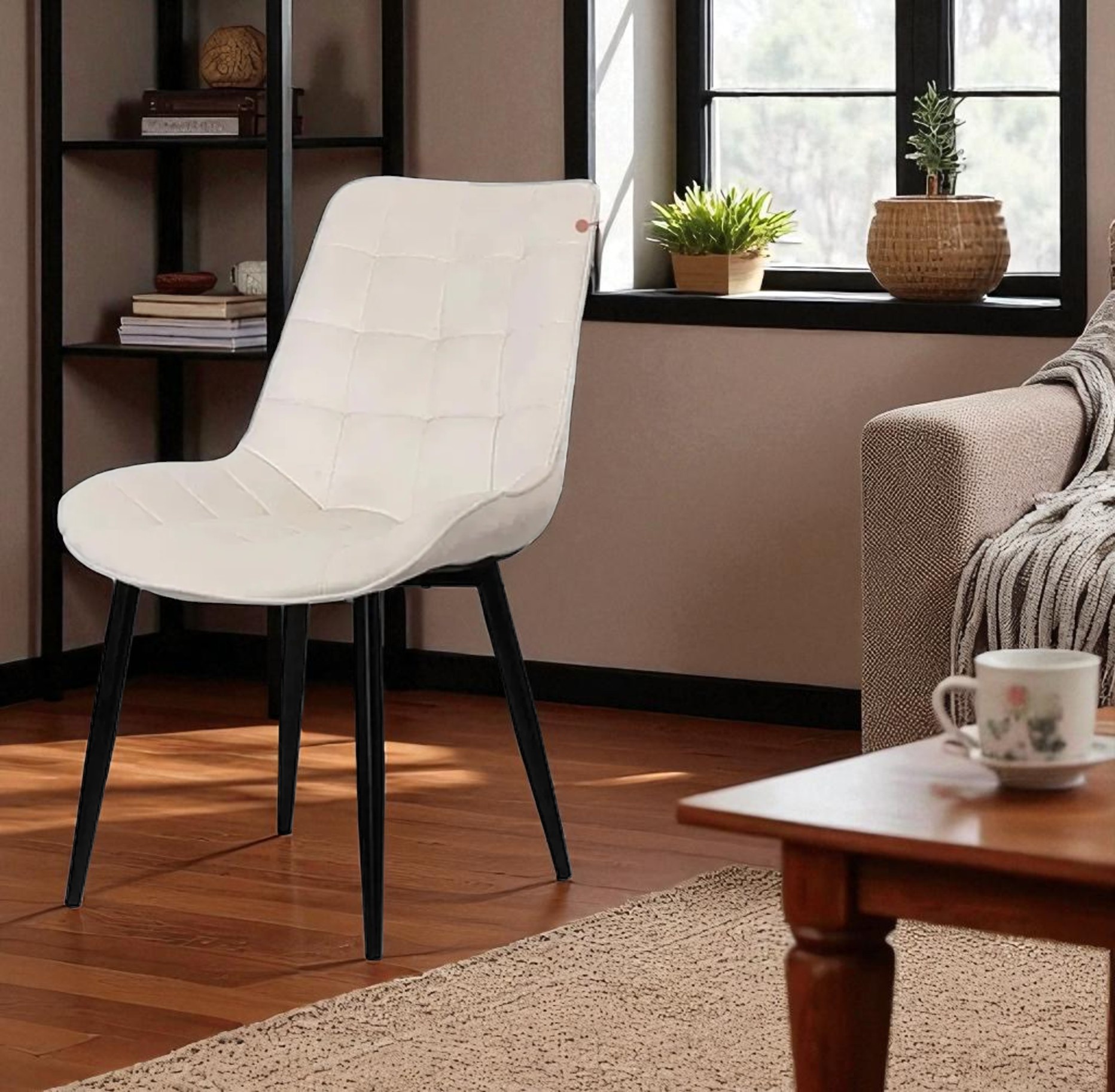 Arca Muebles - Silla Capitone Tapizada Color Beige