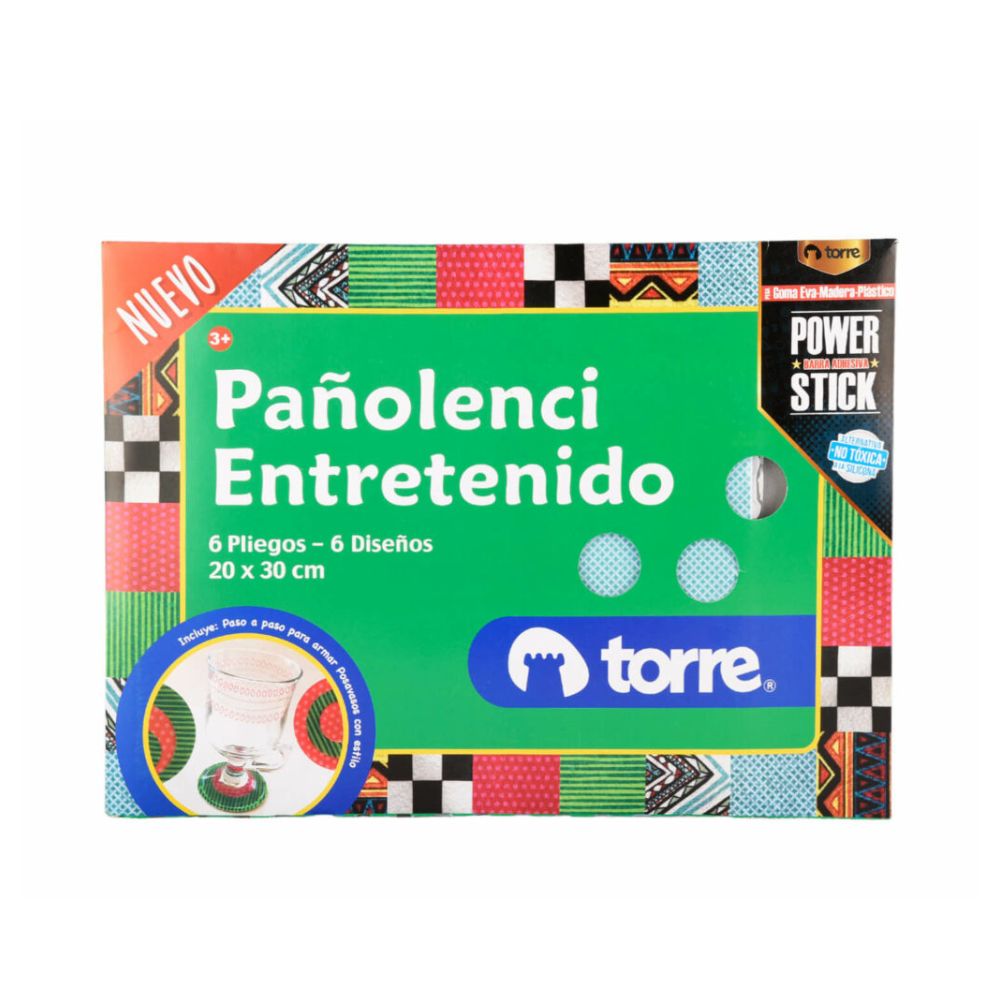Torre - Pañolenci Entretenido 6 Pliegos / 6 Diseños 20X30Cms