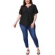 thumbnail image 5 of Agnes Orinda Blusas de Verano para Mujer de Talla Grande con Cuello en V, Mangas Cortas y Diseño Hueco, Camisetas 4X Negro, 5 of 7