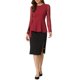 thumbnail image 2 of INSPIRE CHIC Blusa de Mujer con Manga Larga Transparente de Malla Cuello Redondo con Cinturón Top Peplum de Trabajo S Rojo, 2 of 4