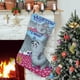 thumbnail image 1 of ¡Horton escucha a Quién! Tema: Calcetines de Navidad, fino lino blanco para colgar en escaleras y chimenea, decoración navideña para el hogar, regalo de Navidad. 45cm × 32cm, 1 of 5