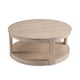 thumbnail image 3 of 40inch Large Curved 2 Tier Traditional Round Circle Wooden Center Coffee Table,Rounded Table with Wheels,Mid Century Rustic Style Table for living Room,Office,Apartment,OAK, 3 of 3
