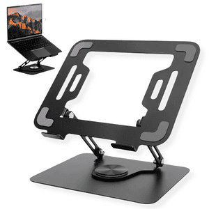 Irm - Soporte Para Notebook Negro Laptop Tablet Ipad Base Rotación 360