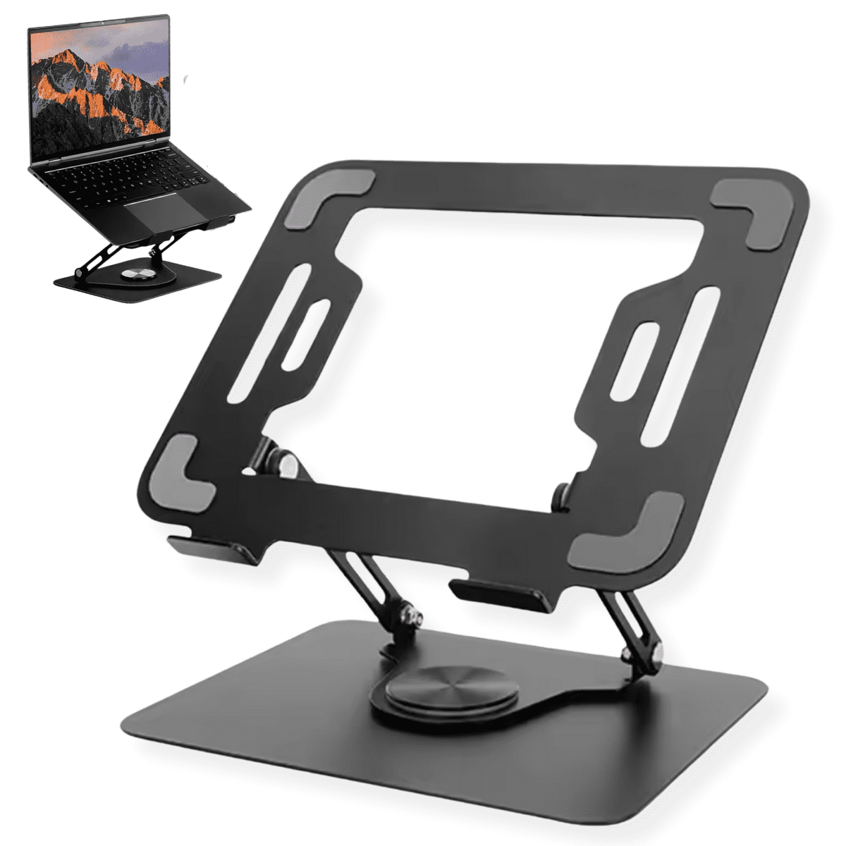 Genérico - Soporte Para Notebook Negro Laptop Tablet Ipad Base Rotación 360