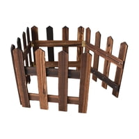 Ioensy - Valla De Piquete Valla Decorativa De Madera Resistente Para Jardín, Patio, Piscina, Césped, Marrón, Altura 30Cm