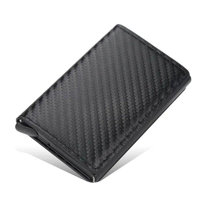 Mercado Cbf - Billetera Hombre, Porta Tarjetas Protección Rfid , Negro Liso