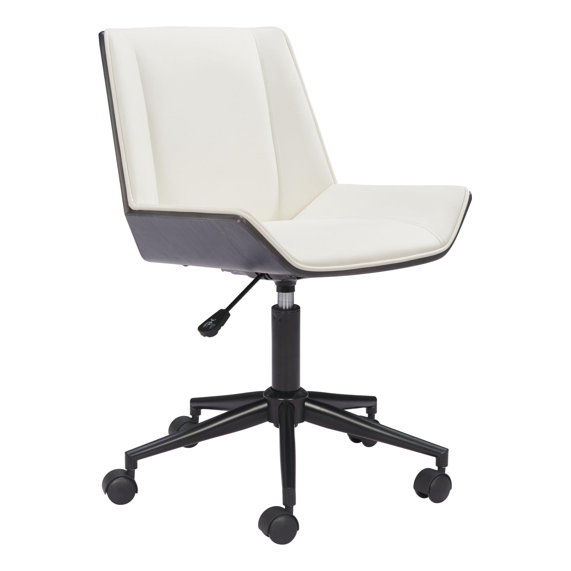 Zuo Modern - Silla De Oficina Zuo Maker De Piel Sintética Blanca Ajustable En Altura