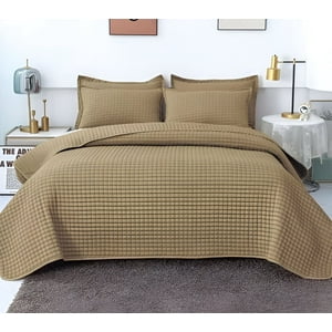 Imac Hogar - Quilt De Lujo Cubrecama Verano 2 Plazas Caqui