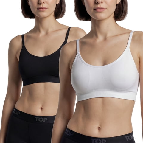 Top - Petos Mujer Microfibra Bretel Delgado Pack 2 C2