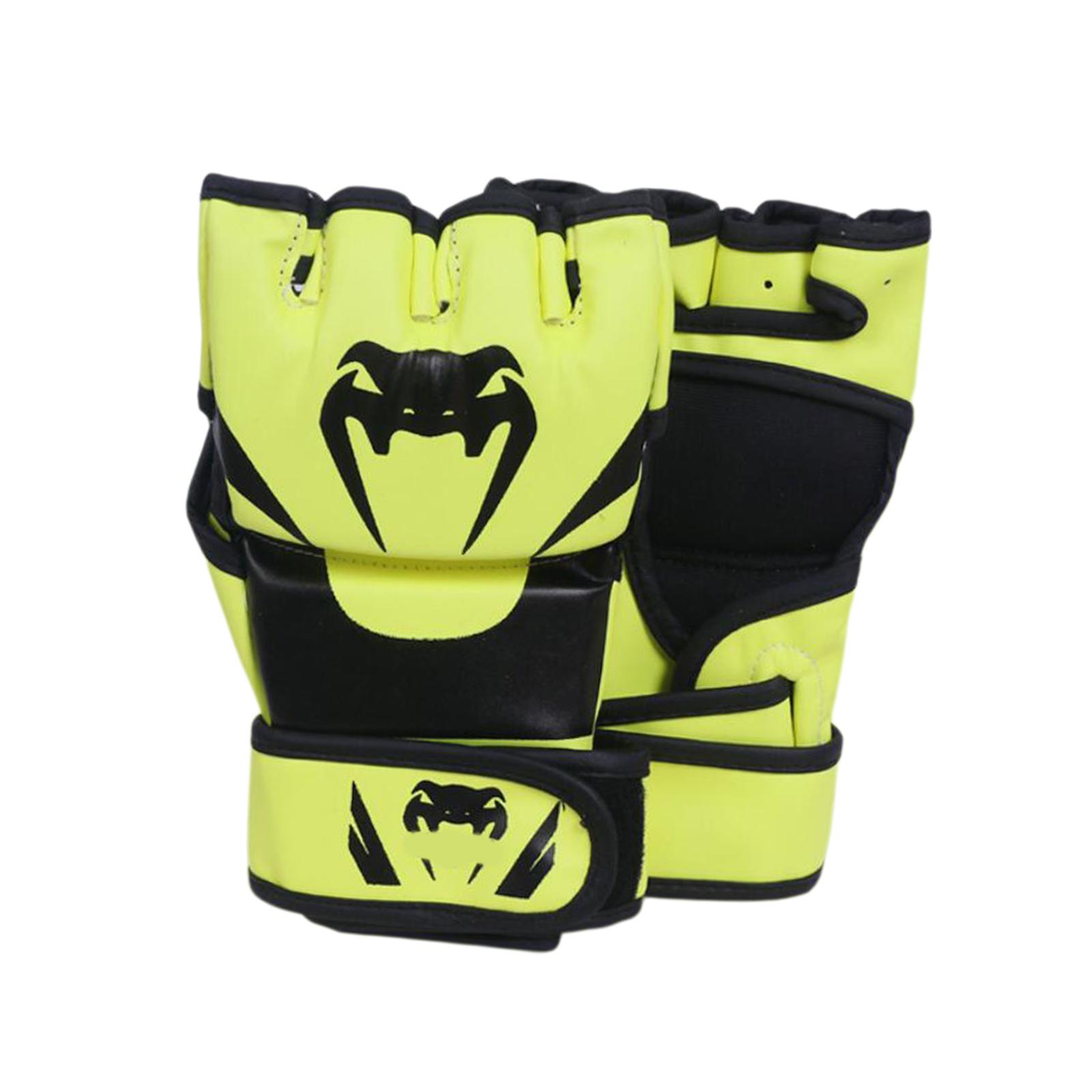 Magideal - Guantes De Mma Para Entrenamiento De Lucha, Cómodos Guantes De Boxeo Portátiles De Cuero Sintético, Guantes De Artes Marciales Para Hombres Y Mujeres, , Verde