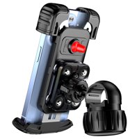 Genérico - Soporte De Teléfono Para Bicicleta - Soporte De Motocicleta Ajustable Con Rotación De 360°, Clip Universal Para Manillar De Scooter Para Smartphones De 5,1"" A 6,8-Negro