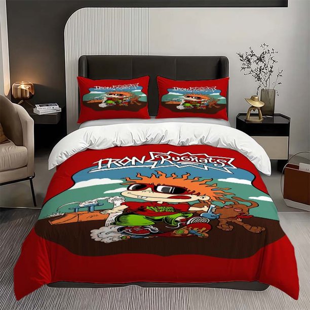 3pcs Rugrats Chuckie Finster Pattern Bedding Set Soft And Comfortable Suitable for All Seasons