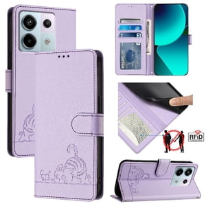 Funda Tipo Cartera Foxdock Para Xiaomi Poco X6 5G Con Soporte, Ranuras, Rfid, Diseño De Gato