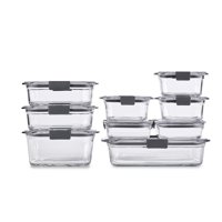 Set De Almacenamiento De Alimentos Rubbermaid Brilliance Glass, 9 Recipientes