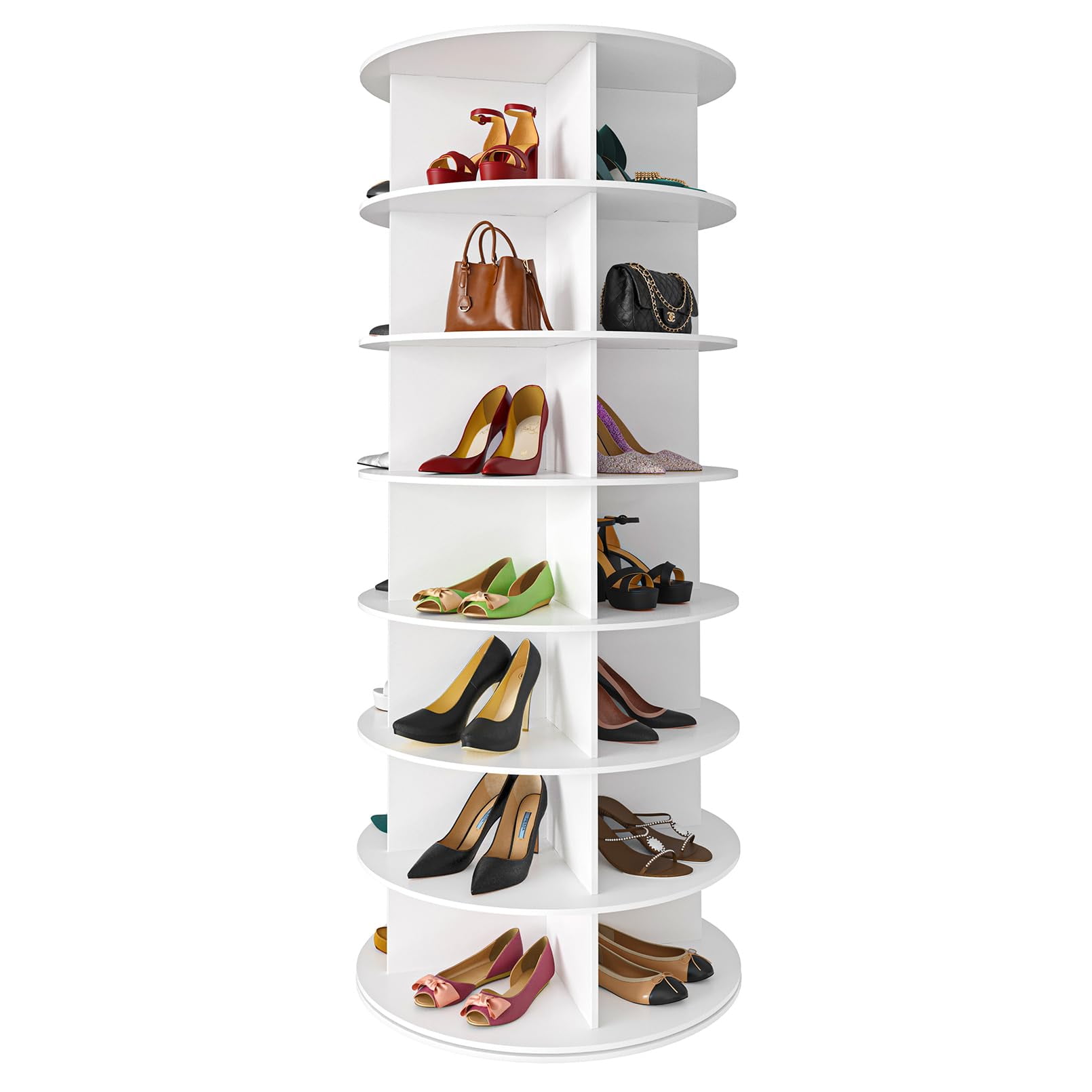 Estante Para Zapatos Spaceaid, 7 Niveles, Giratorio, Blanco, 63 Cm