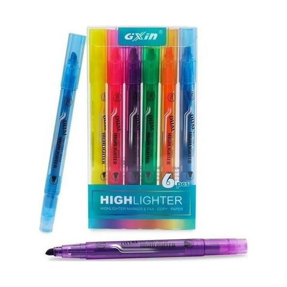 Destacadores Doble Punta Set 6 Unidades Fluor