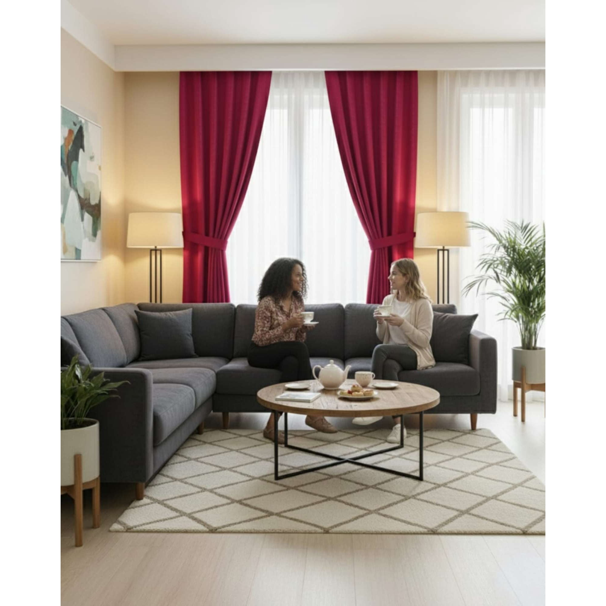 Mylhogar - Set De Cortinas Blackout Engomadas Modernas De Lujo