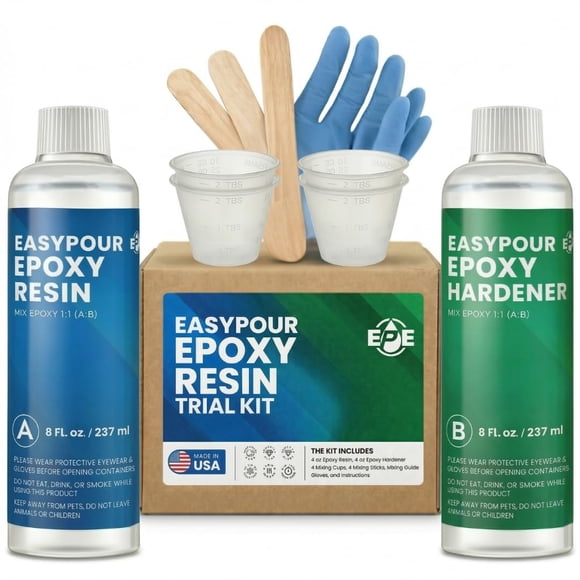 Kit De Resina Epóxica Easypour 480 Ml Proporción 1 1 Cristalina