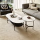 thumbnail image 2 of Coffee table ceramic Coffee Table, MDF painting Double Layer Coffee Table for Living Room, white ceramic and Coffee Brown Bottom Shelf, 2 of 3