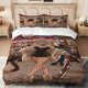 thumbnail image 1 of 3pcs DandD Fashion Women's Japanese Night Market Illustration Theme Digital Print Bedding Set, 1 of 1