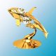 thumbnail image 1 of Mascota decorativa de ballena chapada en oro 24K con cristal Swarovski, 1 of 1