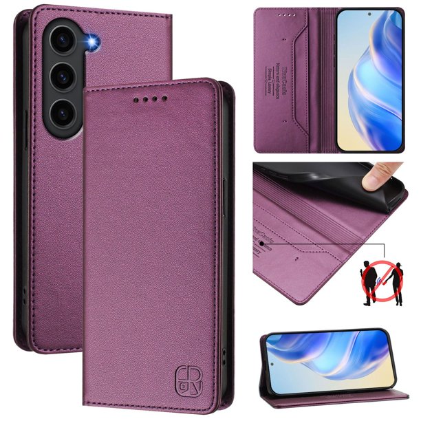 Funda Billetera con Soporte para Samsung Galaxy S23 FE Bloqueo RFID Plegable Violeta