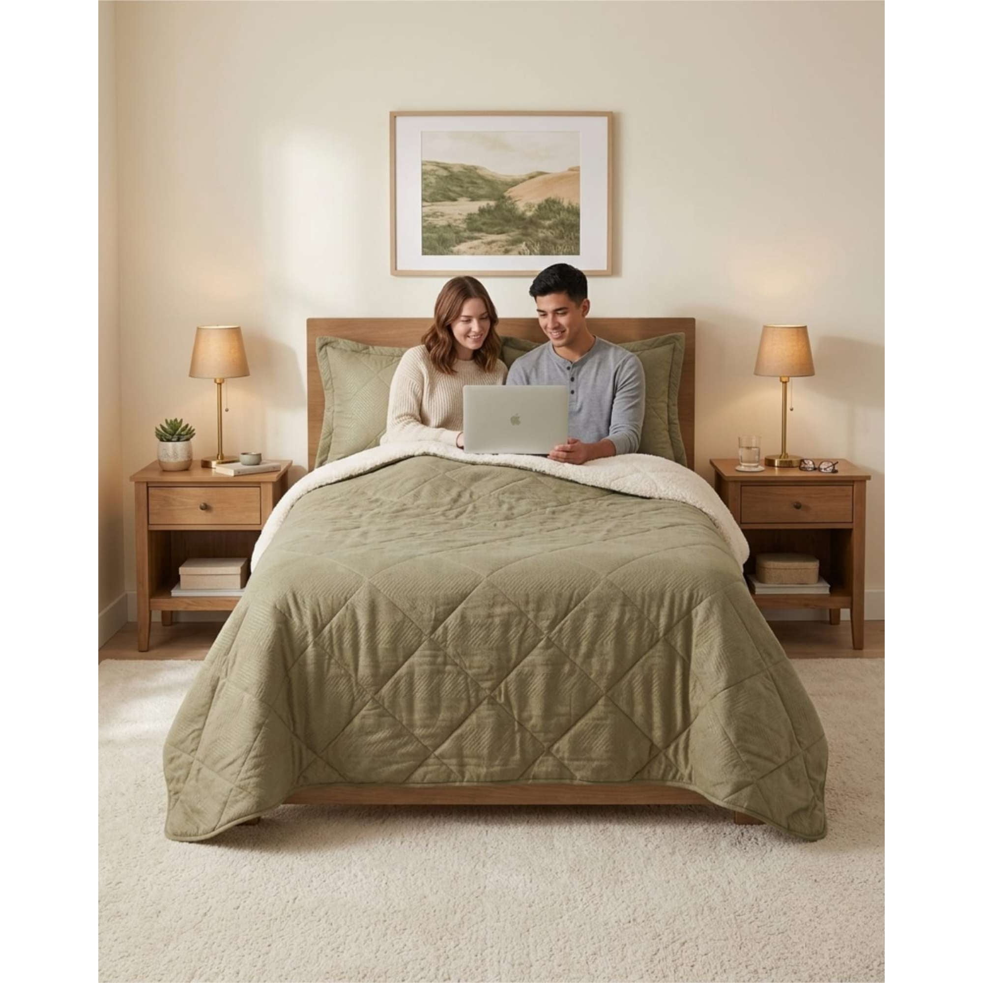 Mylhogar - Plumon De Microfibra Embossed Sherpa King