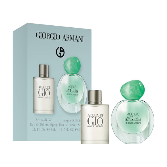 Set De Regalo Perfume Acqua Di Gioia Edp + Acqua Di Giò Edp Tamaño De Viaje Unisex