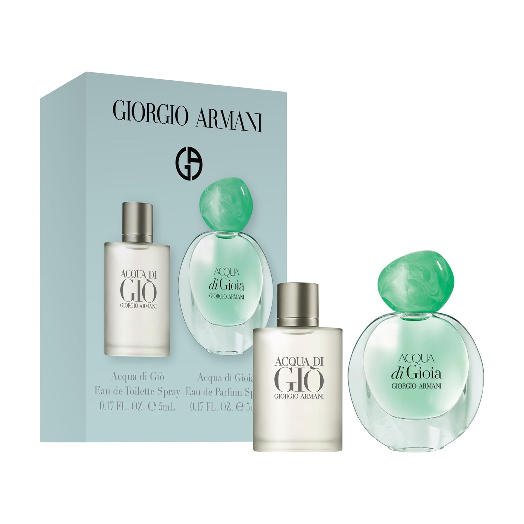Set De Regalo Perfume Armani Beauty Acqua Di Gioia Edp + Acqua Di Giò Edp Tamaño De Viaje Unisex
