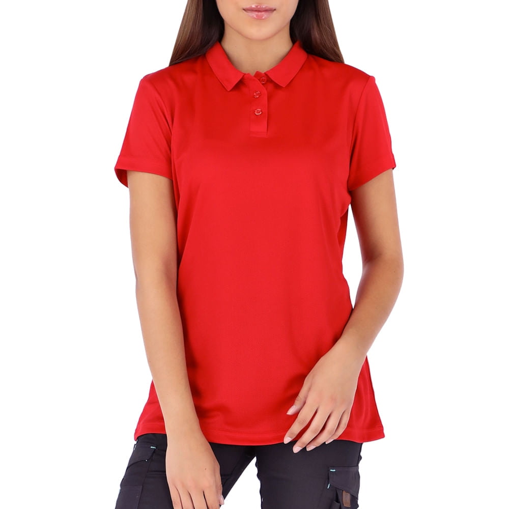 Polera Cooldry Quebec Manga Corta Rojo Mujer