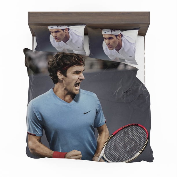 Roger Federer Wimbledon Tennis Quilt Duvet Cover Set Bedclothes Kids3-Piece Bedding Set