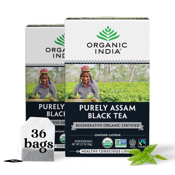 Té Negro Assam Orgánico Purely India 18 Bolsitas