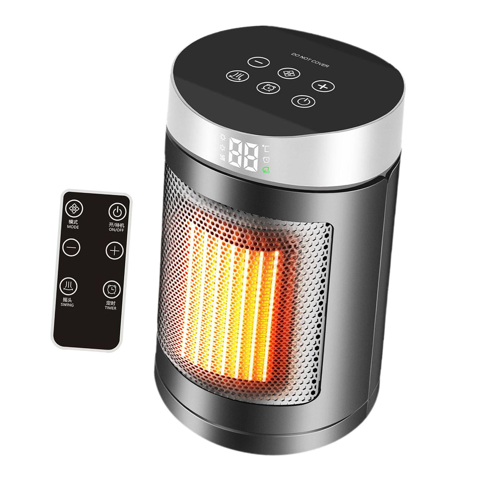 Magideal - Calentador De Espacio Compacto Con Pantalla Led, 1500 W, Ptc, Calentamiento Rápido, Calentador Eléctrico Ajustable Para Dormitorio, Hogar, Oficina, Plata