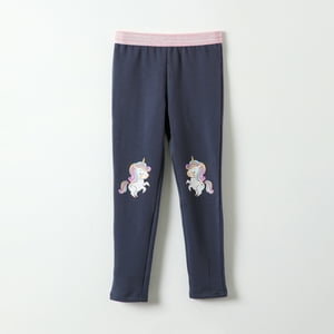 Calza Niña Knees Drawing Azul Unicornio