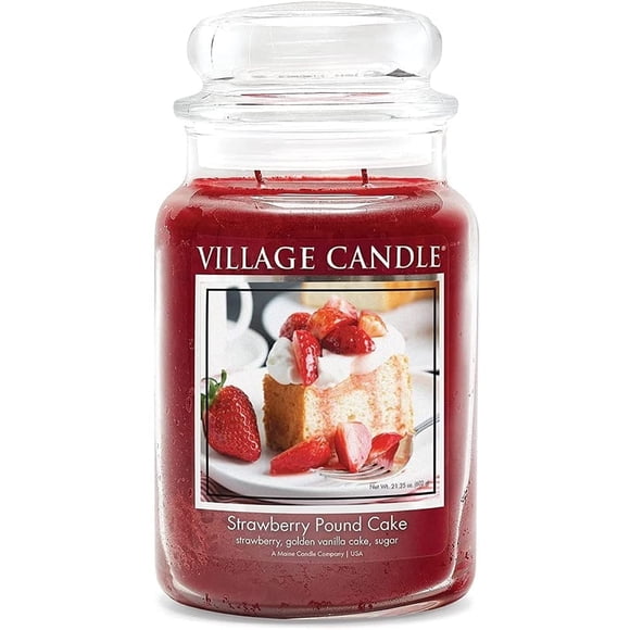 Bizcocho de fresa con velas aromáticas Village Candle, 625 ml