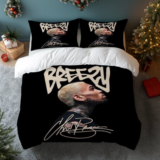 3pcs Chris Album Cover Design Pattern Printed Set Made of Soft And Skin-Friendly Polyester Fabric
