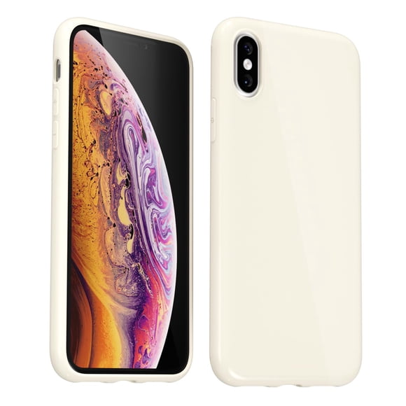 Funda de silicona Svanove para iPhone X/XS 5.8 pulgadas, color beige
