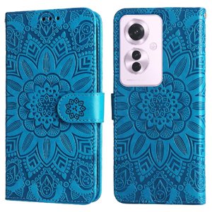 Funda Tipo Cartera Foxdock Para Oppo F25 Pro , Diseño Girasol En Relieve, Cuero Pu, Cierre Magnético, Soporte Y Tarjetero