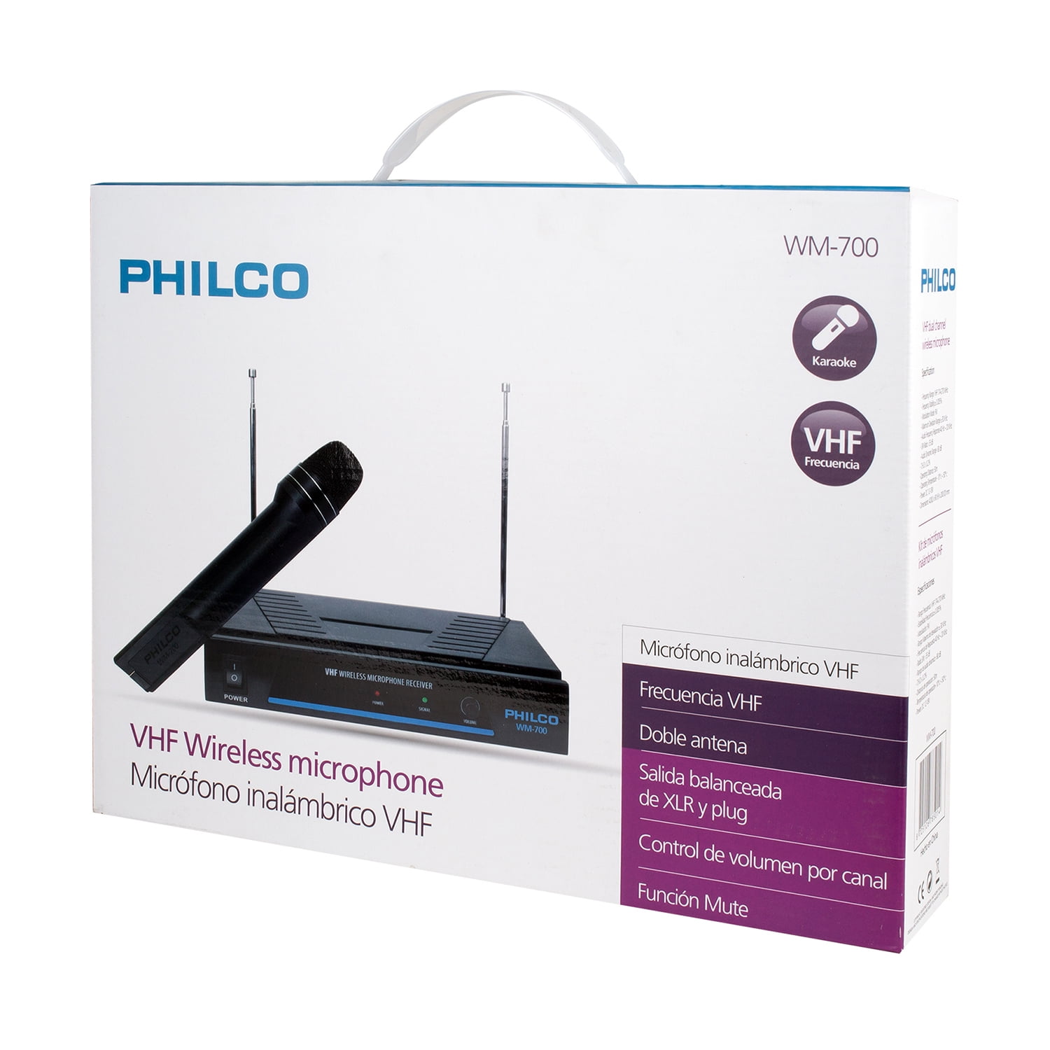 Philco - Micrófono Inalámbrico Vhf Wm 700 Bluetooth Open Box