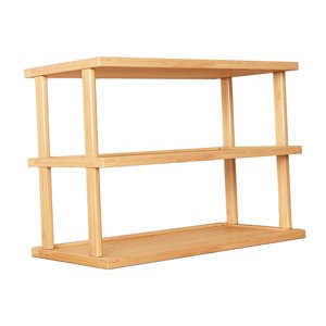 Magideal - Organizador De Escritorio, Estantería De Escritorio, Decoración De Doble Capa, Estante De Almacenamiento De Madera Fácil De Instalar, Soporte De Mesa, Marrón