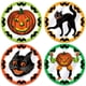 thumbnail image 1 of Manteles individuales Beistle Halloween vintage redondos de plástico de 13 pulgadas x4, 1 of 3