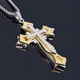 thumbnail image 2 of Handsome Men's Zircon Cross Pendant Necklace - Exquisite Three Layer Titanium Steel Jewelry for Classic Style and Holiday Gift, 2 of 4