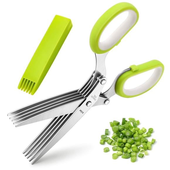 Herb Scissors X-Chef, multiusos, 5 cuchillas, para cocina, color verde