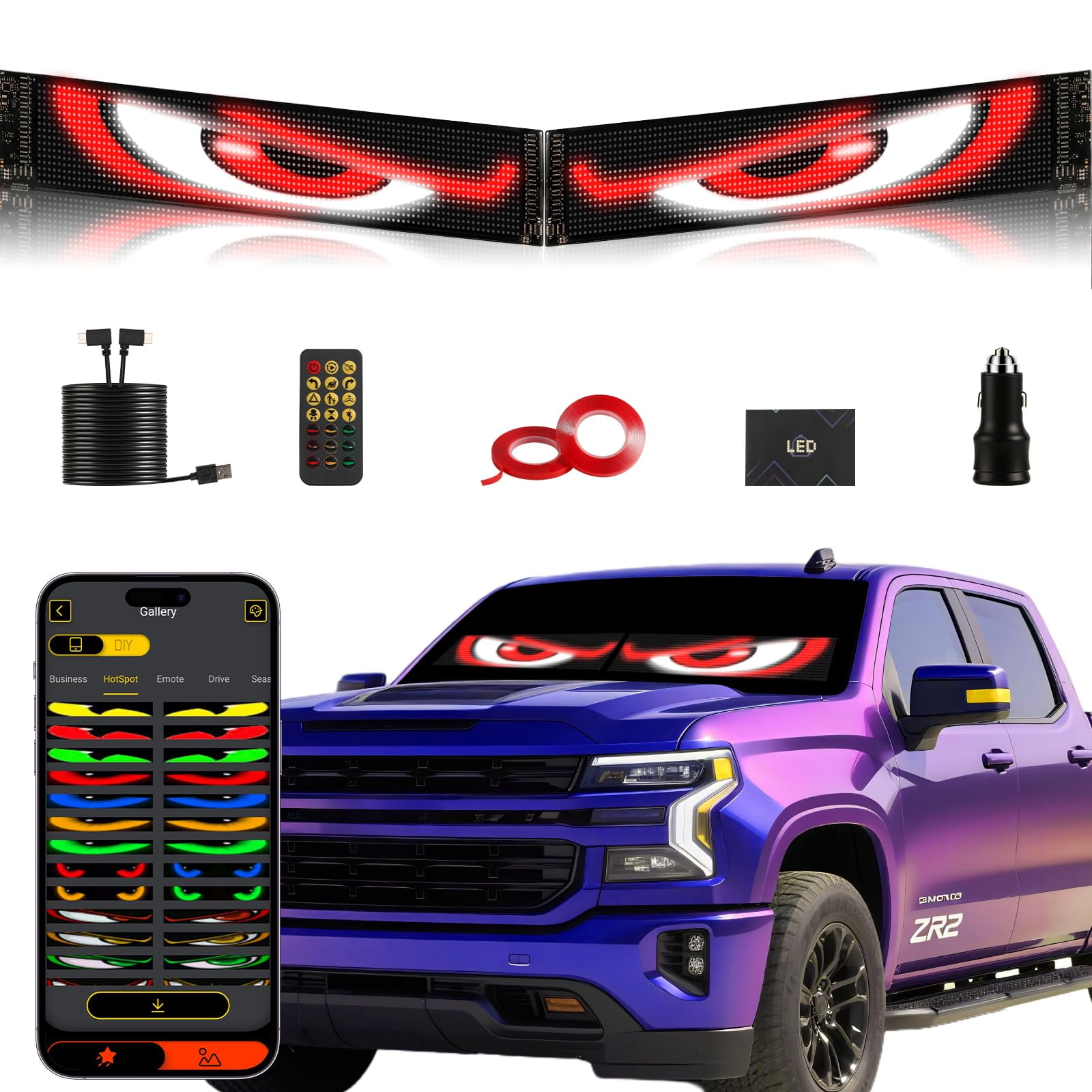 Luces Ojos Del Diablo Para Auto Swivelife, 2 Piezas, Led Programables